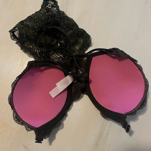 Victoria’s Secret PINK Sz 32B Lace Racerback Front Close Push Up Bra - Picture 4 of 5